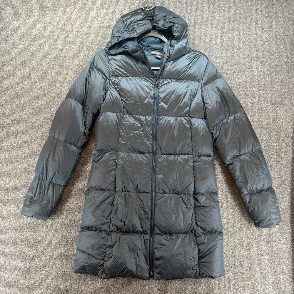 Eddie Bauer Luna Peak Teal EB550 Down Puffer Parka Coat Jacket Hood Womens S